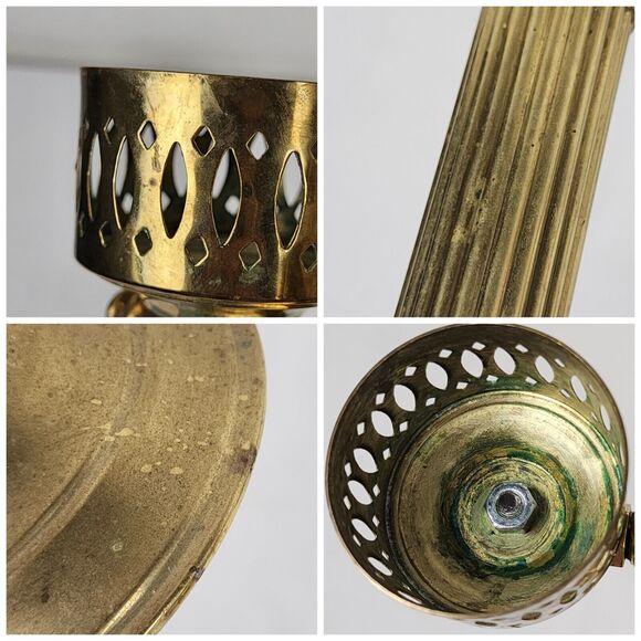 Vintage Brass Double Candle Holder Brass Hold to the Rod Hand Fist Masonic Mason - Picture 7 of 9